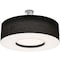 Afx Montclair 30in. LED Semi-Flush Mount, Satin Nickel Finish, Black Shade MCF3044L5AJUD-BKSF - alternate 1